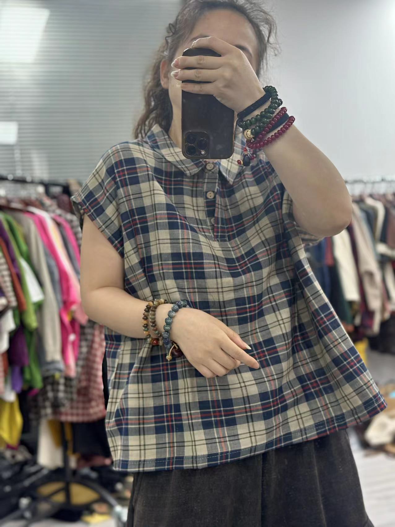 HY    格子开扣衬衫