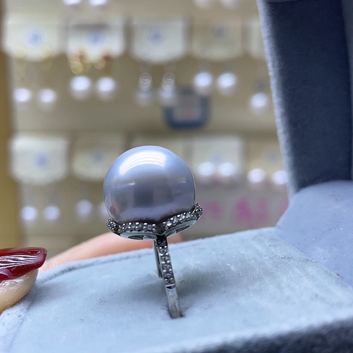 淡水珍珠戒指银S925镶嵌