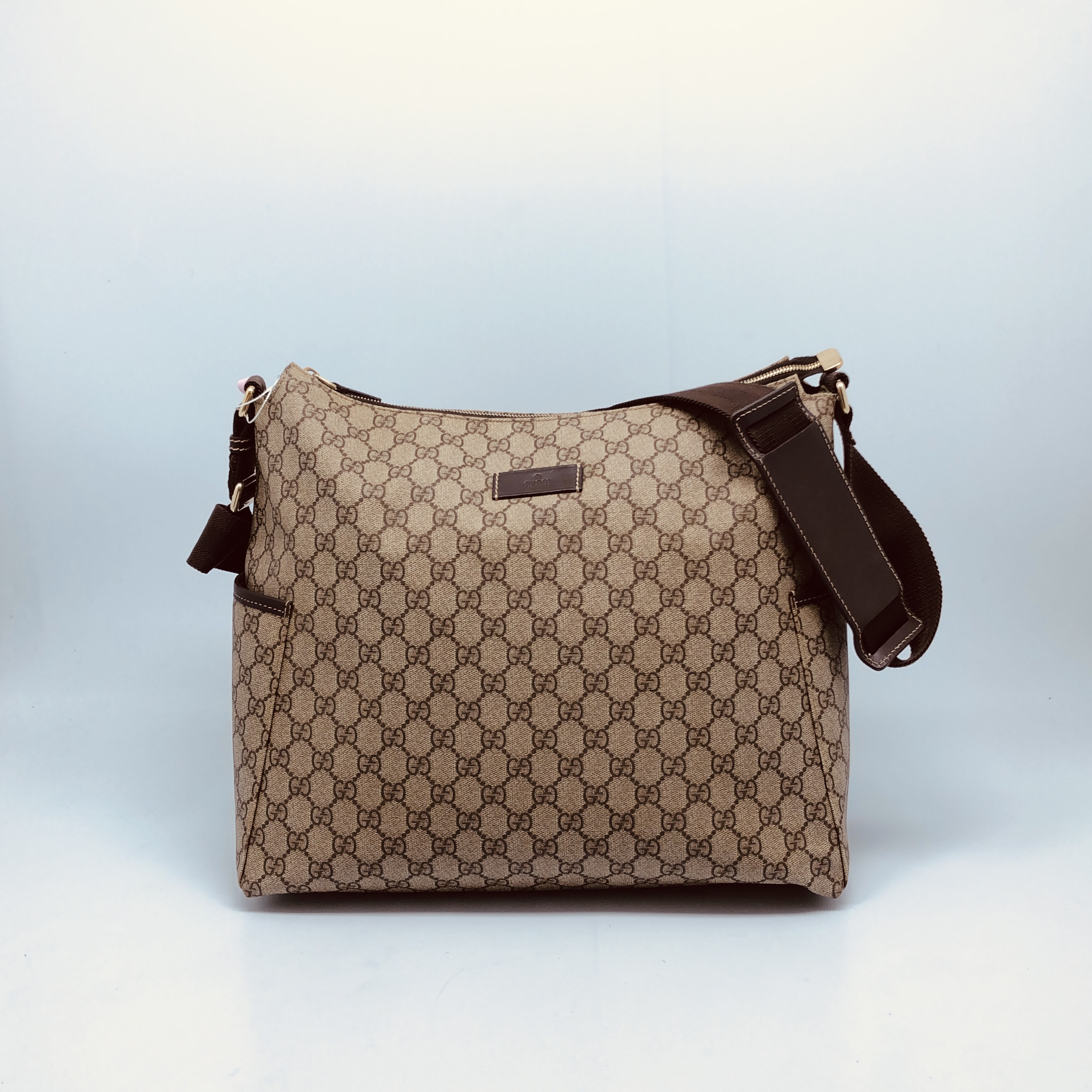 95新 GUCCI/古驰 老花单肩包/4613号男士经典奢侈