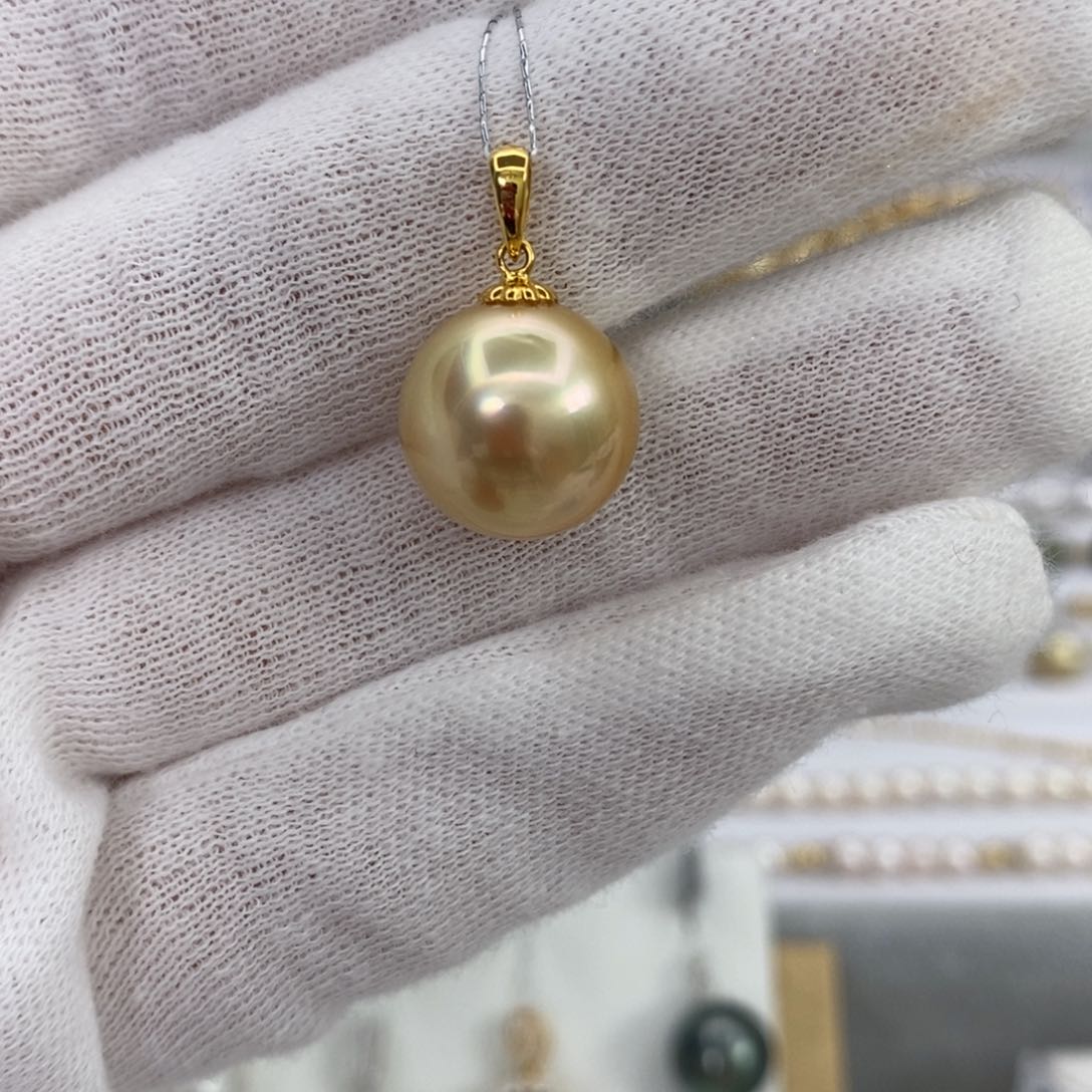 海水珍珠颈饰18K金镶嵌13-14mm