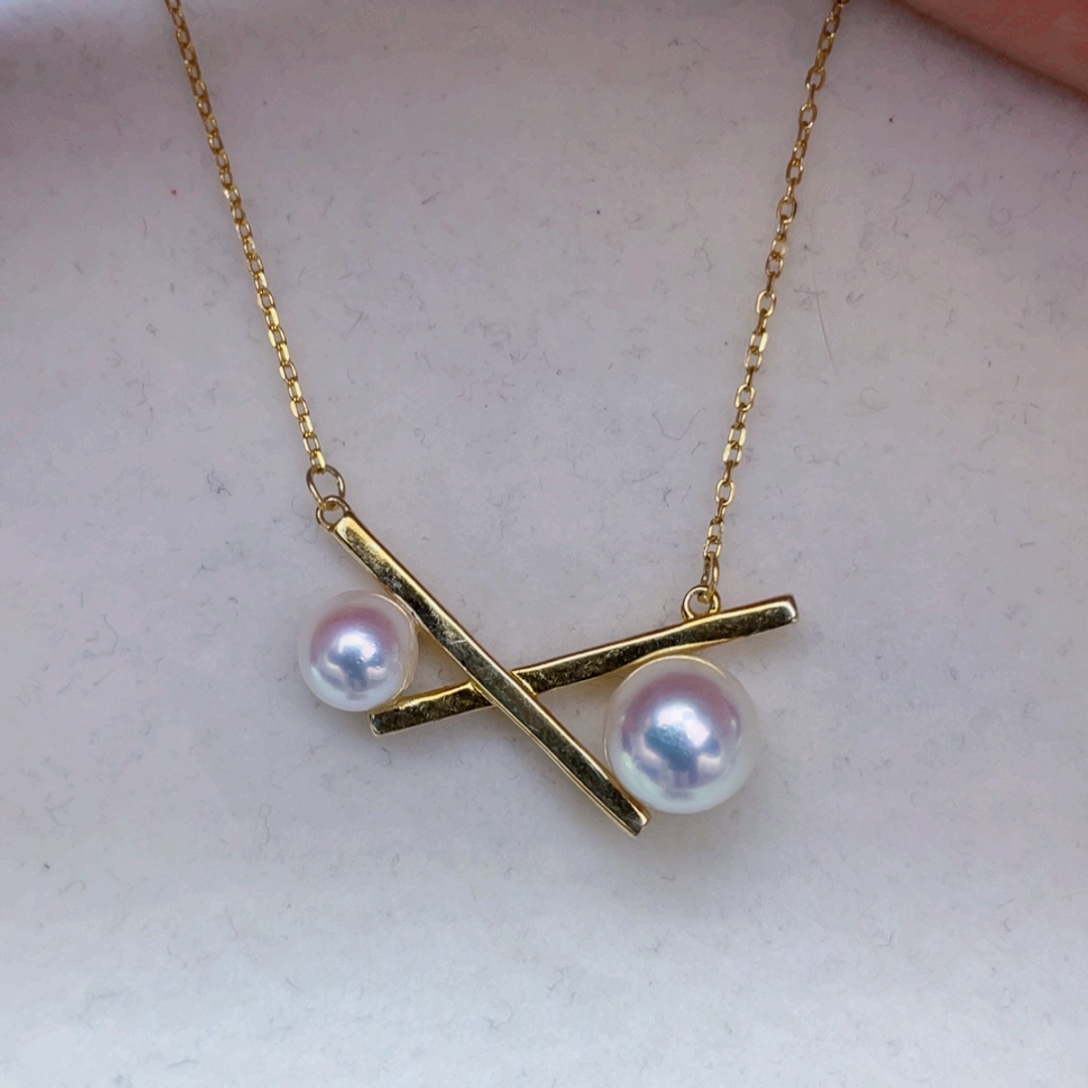 海水珍珠银S925镶嵌颈饰