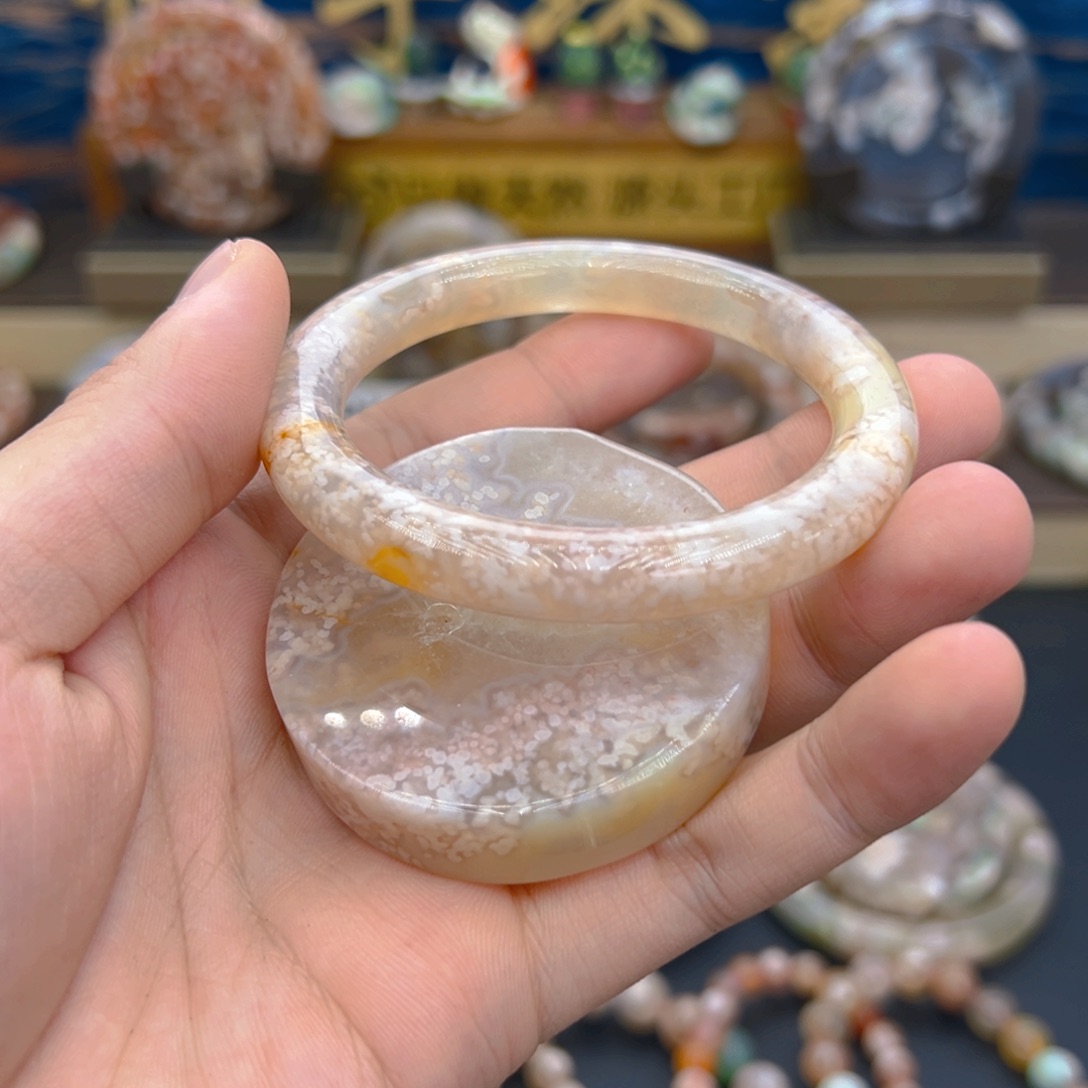 天然樱花手镯54圈口 赠品镯心