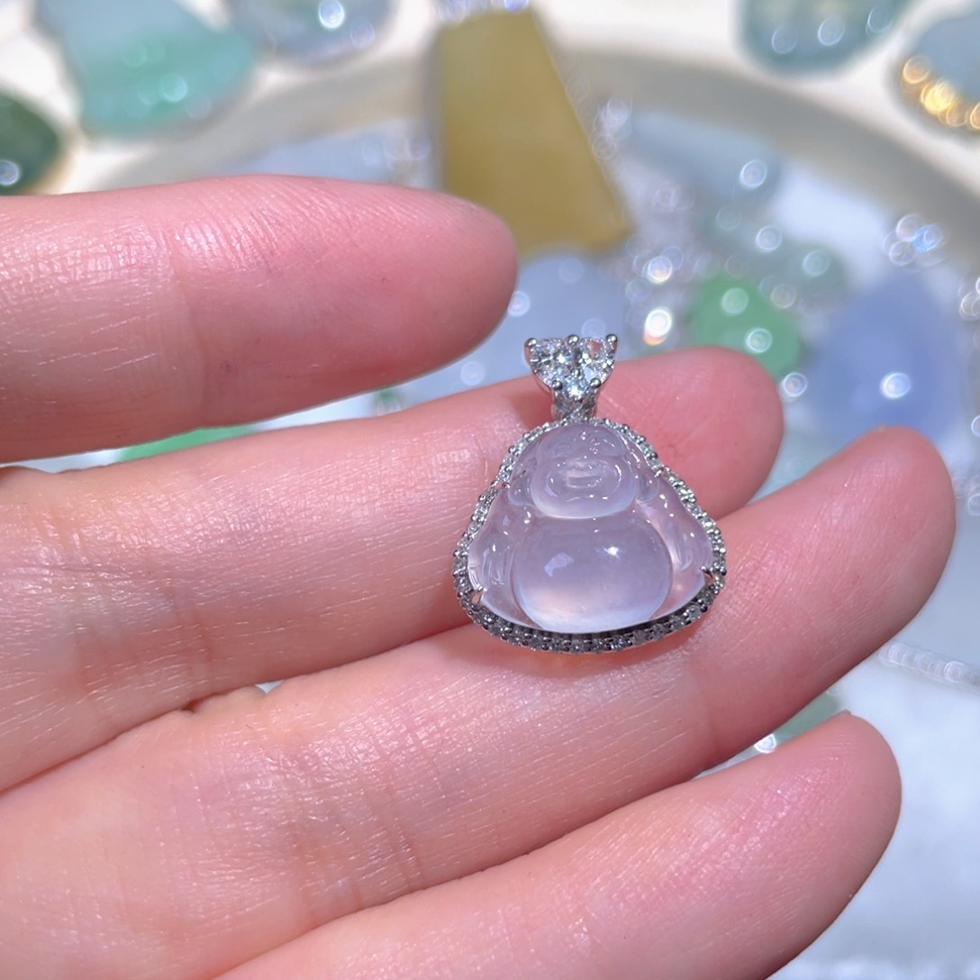 翡翠颈饰18K金镶嵌翡翠