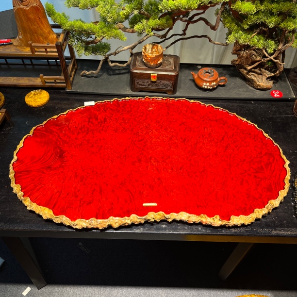 97-55-2.6黄金樟茶盘干泡托盘壶承高端整块原木树根满榴花