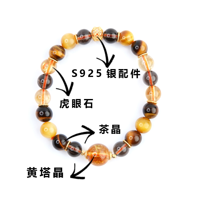 富婆大满贯茶晶水晶手链（小富婆）