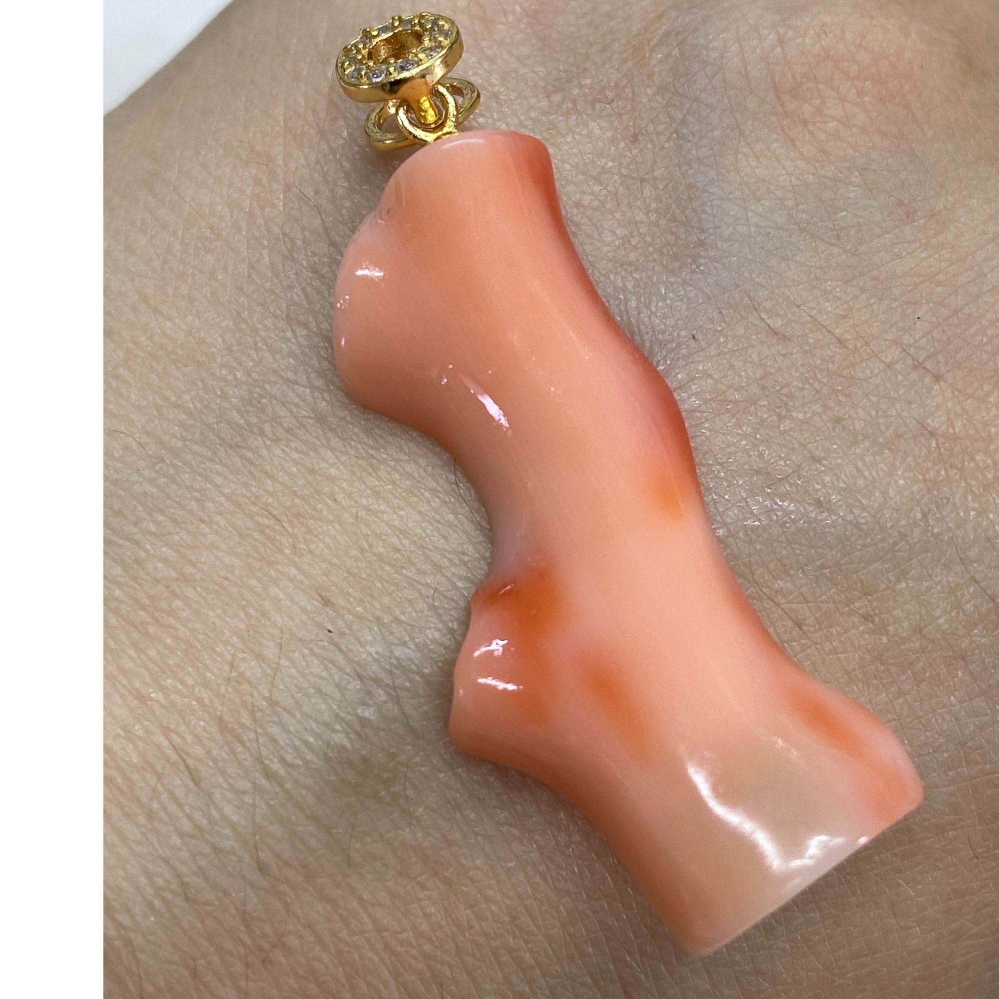 天然莫莫珊瑚925银镶嵌原枝吊坠简约特设大方款