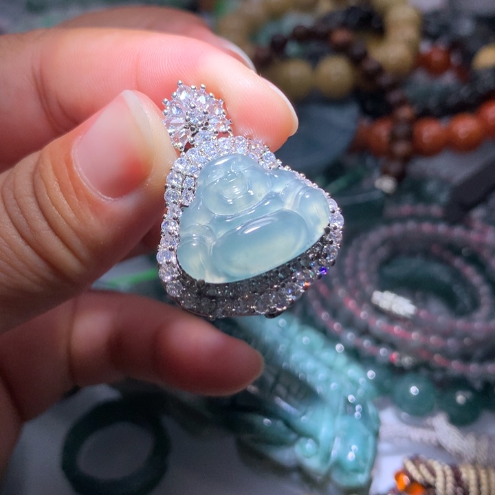 翡翠颈饰未镶嵌保真天然A货翡翠