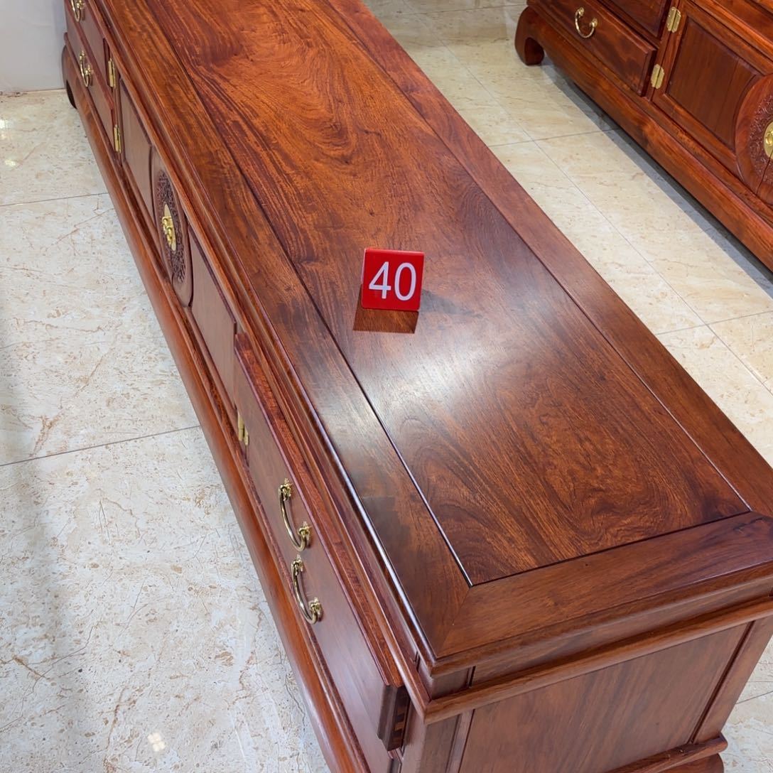 得***茶柜类家具花梨木类40号缅花大果紫檀电视柜