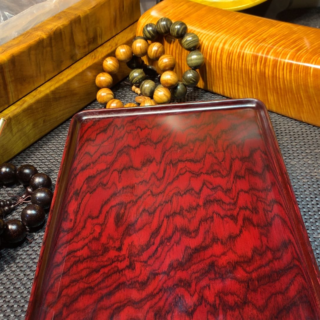 金丝楠红酸枝茶盘