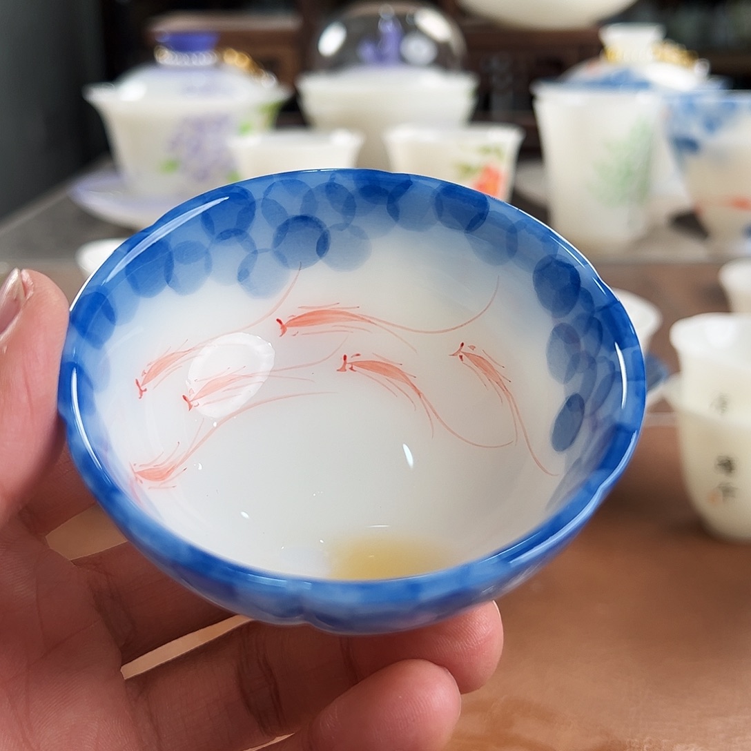 独***噜陶杯子璞玉陶瓷茶具系列手绘