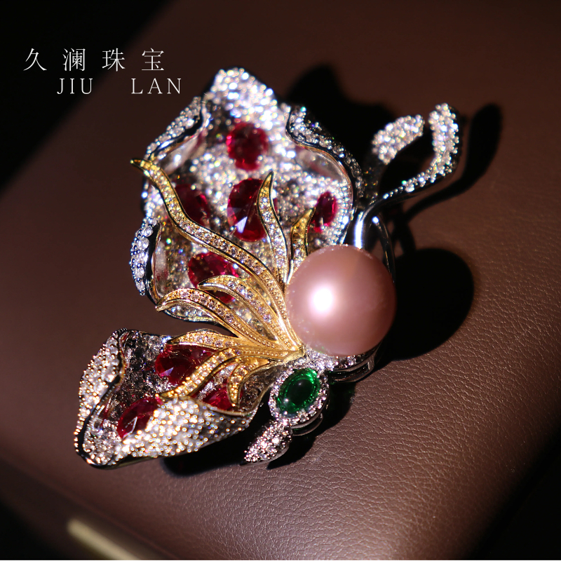 天然淡水珍珠高定胸针珠宝款 A0103