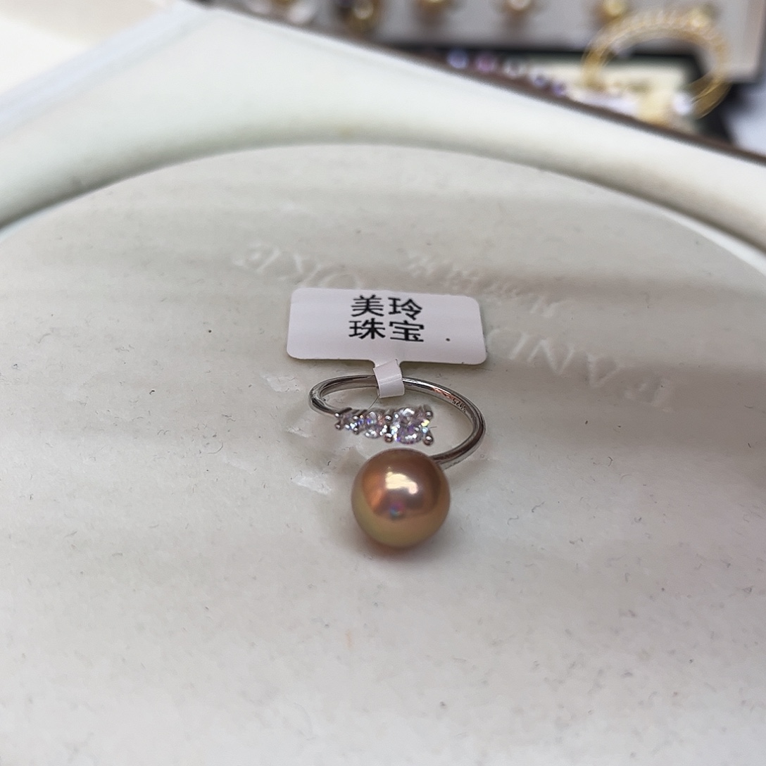 淡水珍珠戒指银S925镶嵌