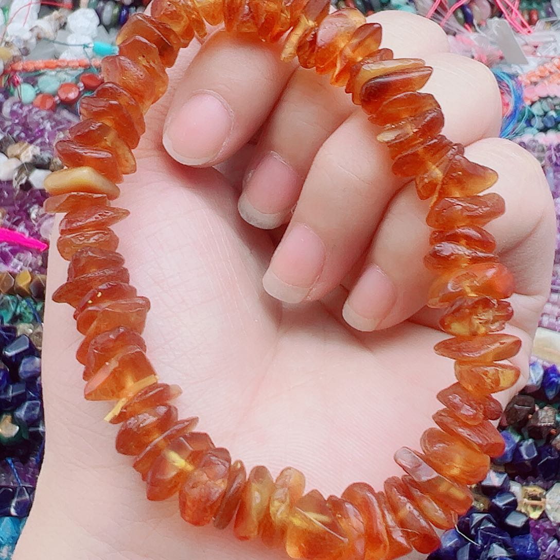 玛瑙/玉髓合金珠宝半成品老蜜蜡手链