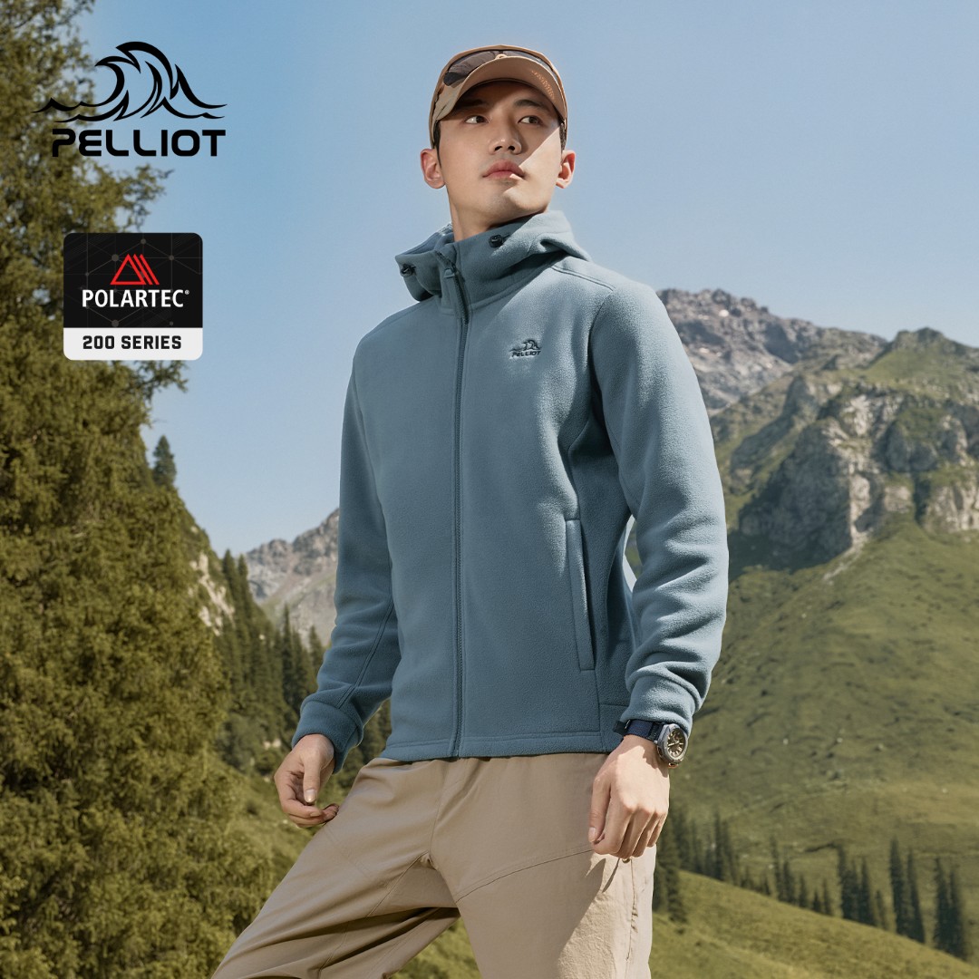 伯希和户外抓绒衣男Polartec200防风保暖运动登山服休闲连帽外套