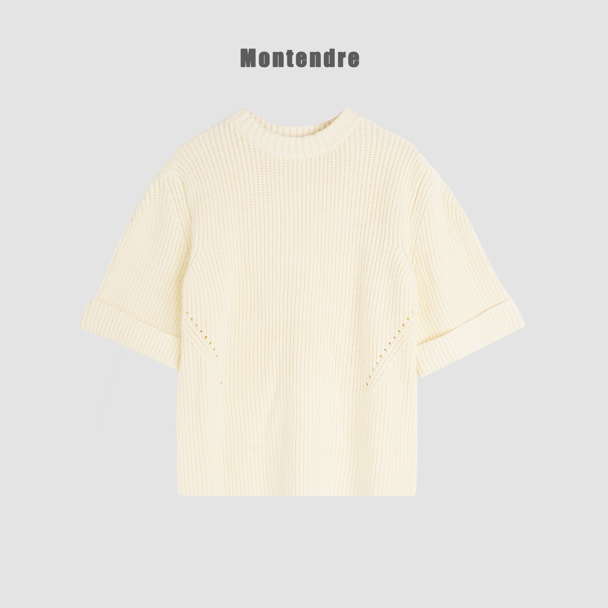 【MonTendre】 秋季新款 B 百搭纯色时尚宽松休闲针织衫