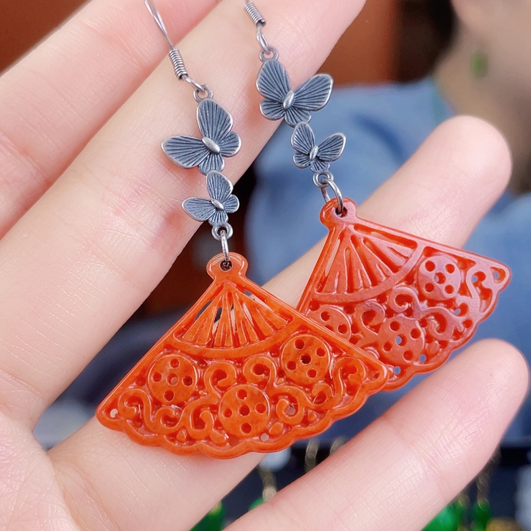 翡翠未镶嵌耳饰饰品