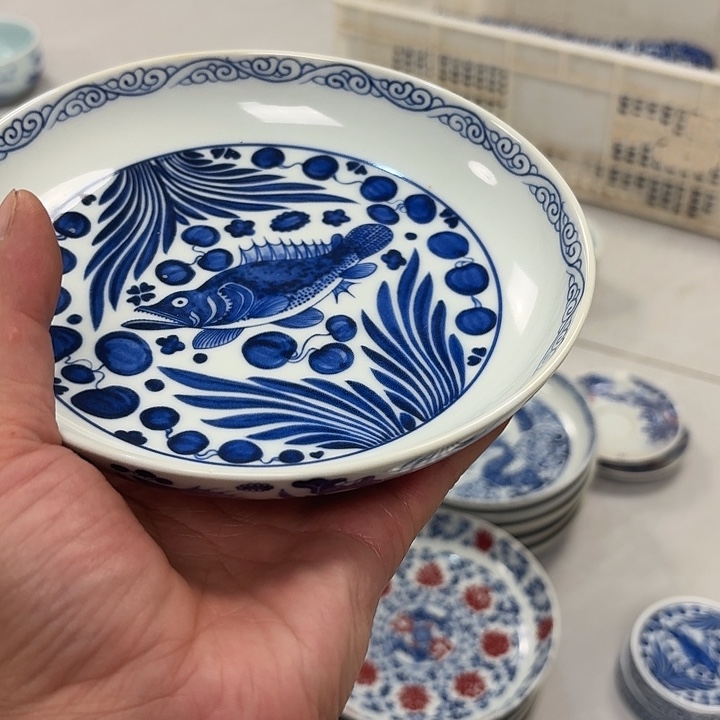 瓷片青花鱼藻大胡乘景德镇