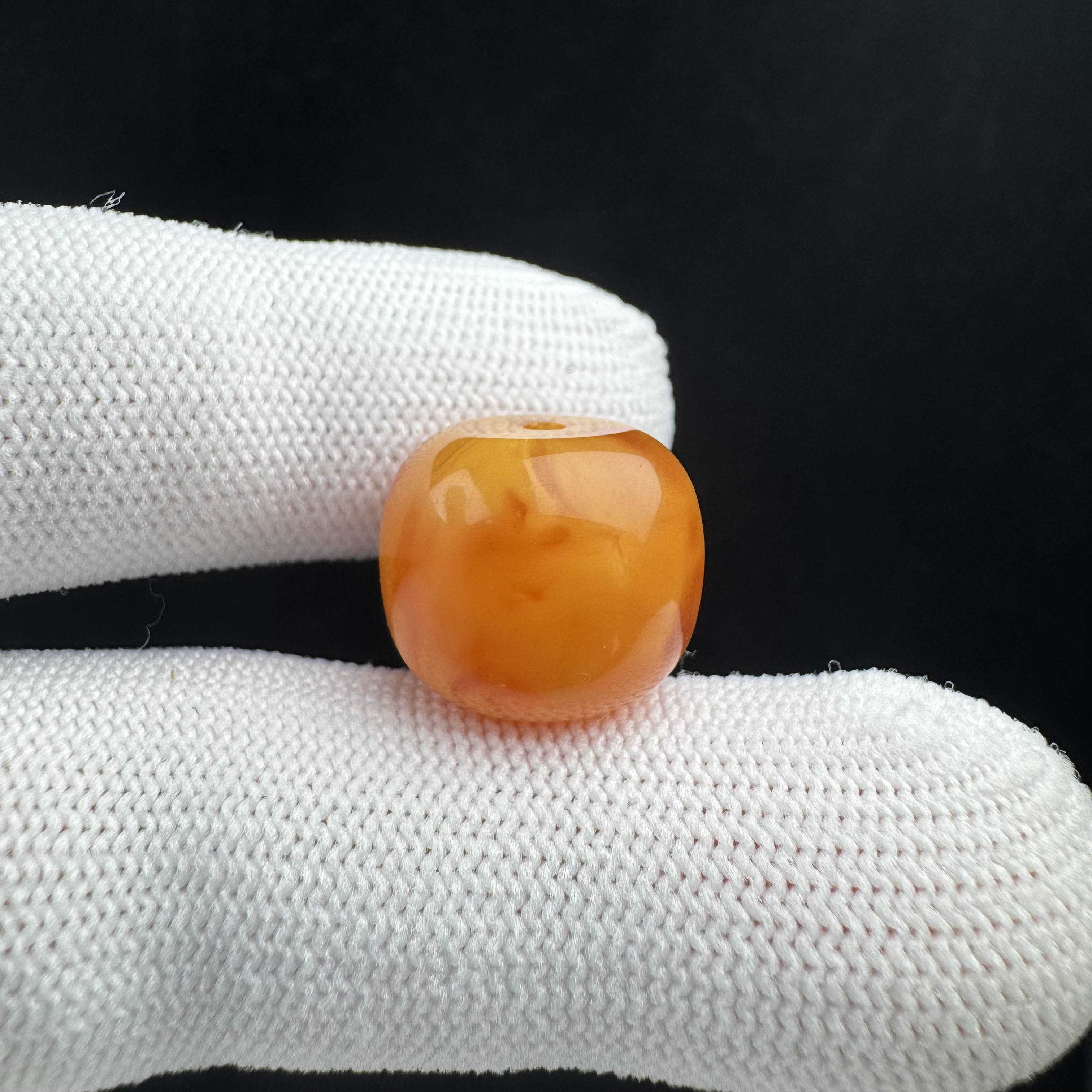 A68-85天然原矿蜜蜡 鸡油红墩子 15.4*12.9mm支持复检