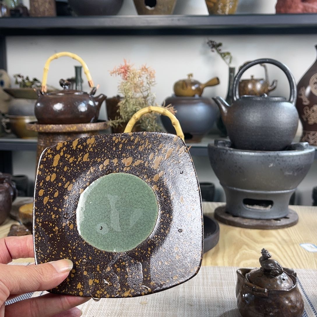 壶紫砂粗陶实用茶盘