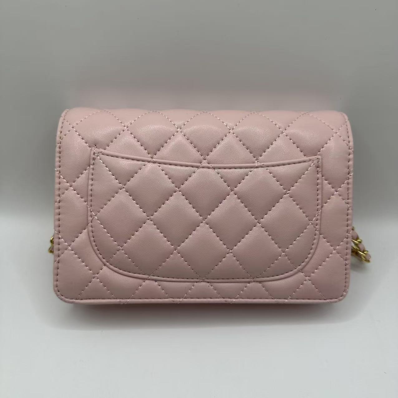 2025新款真皮女包中卧粉色8009