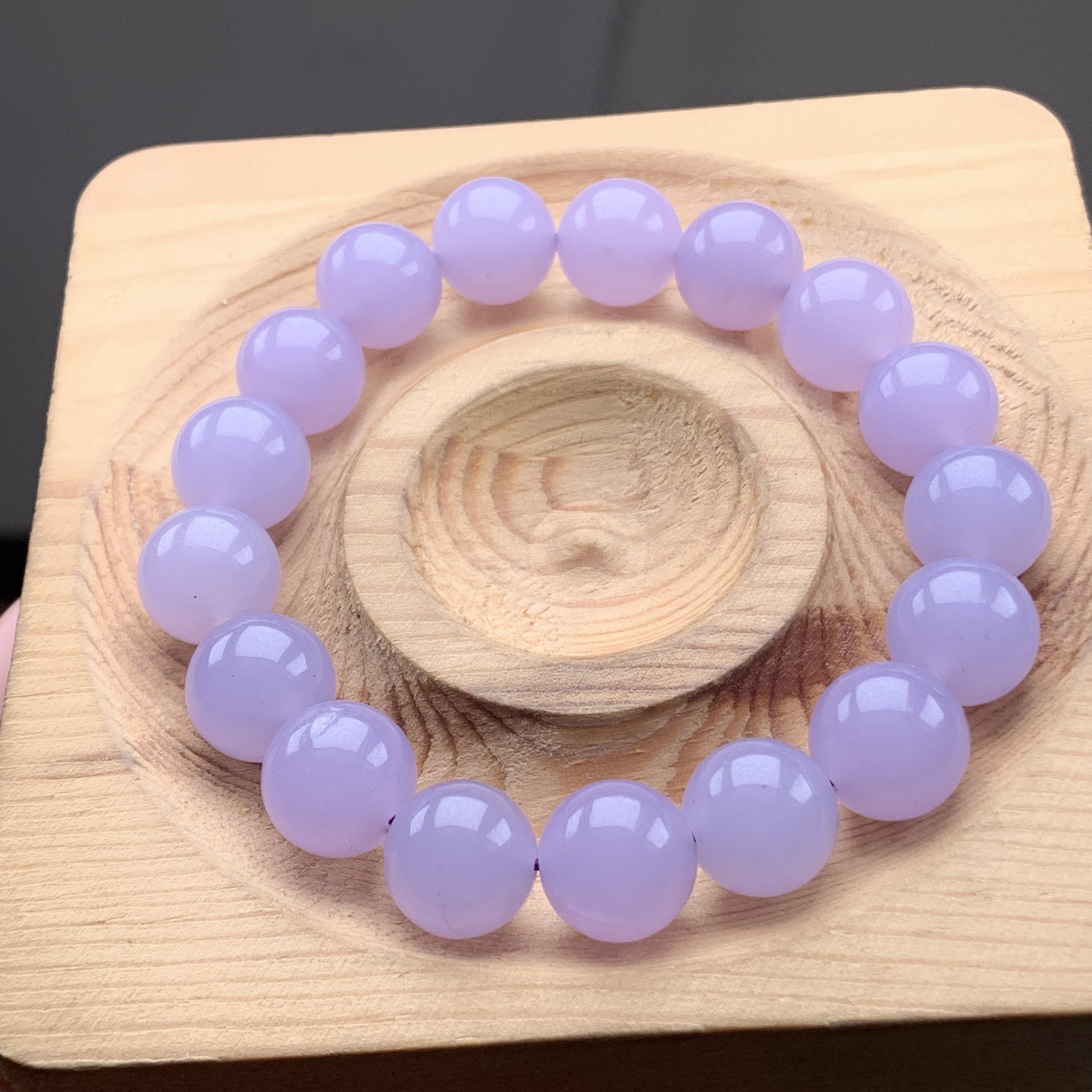 天然缅甸翡翠A货 卡12mm紫珠 多样性发货其1