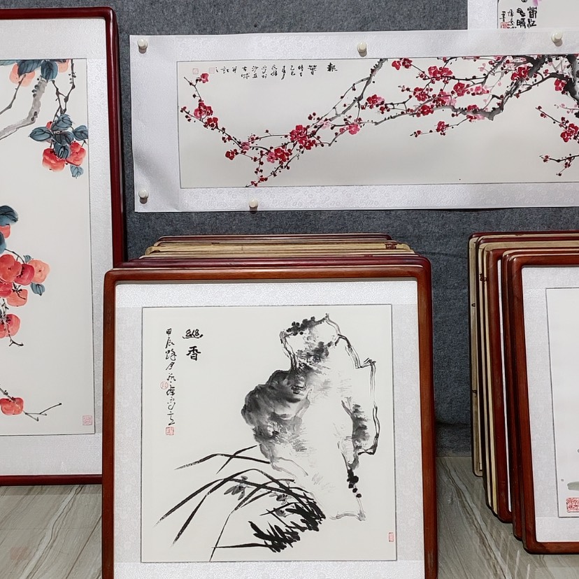 【闪购商品】国画书画作品带框65×65厘米