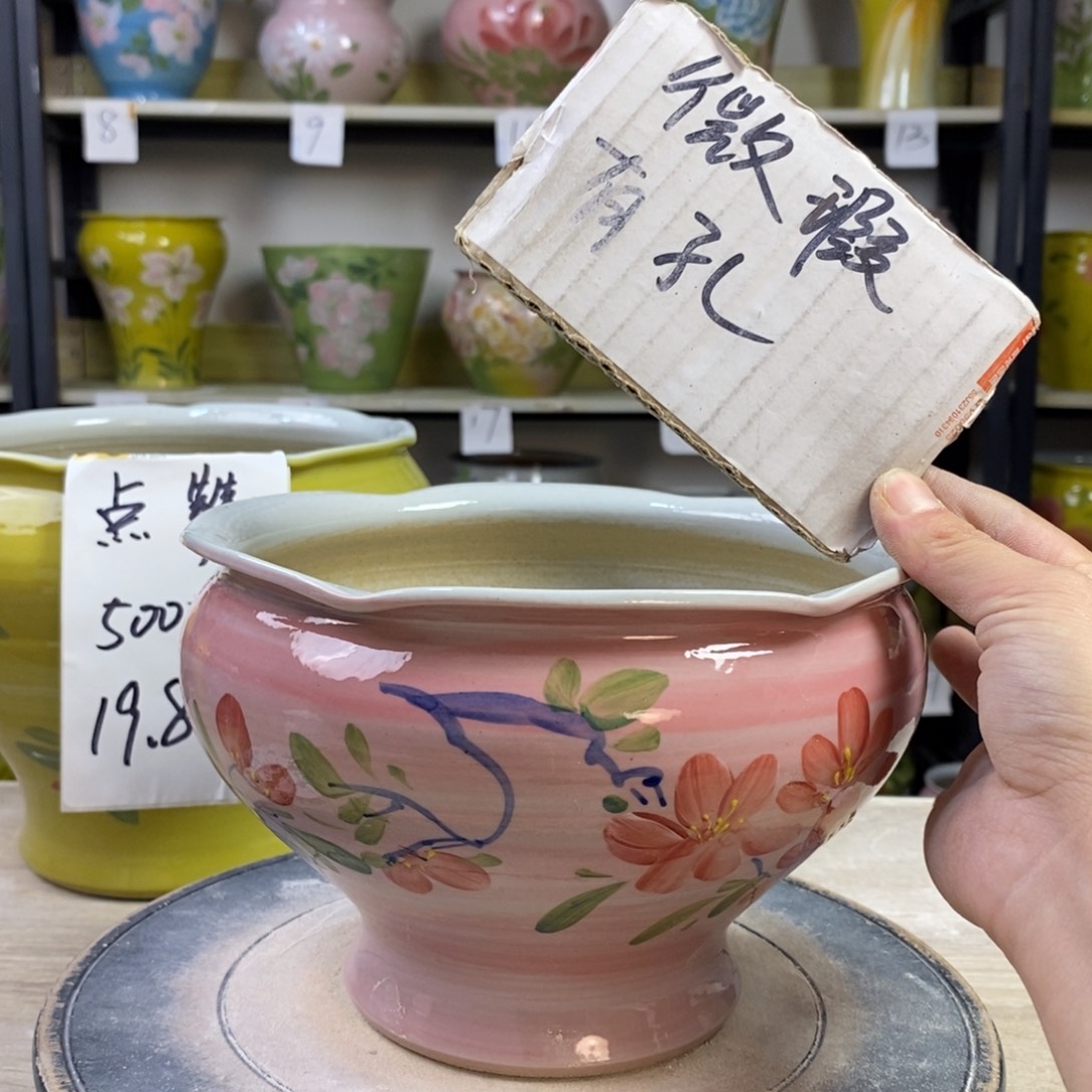 景德镇手工手绘陶瓷花盆