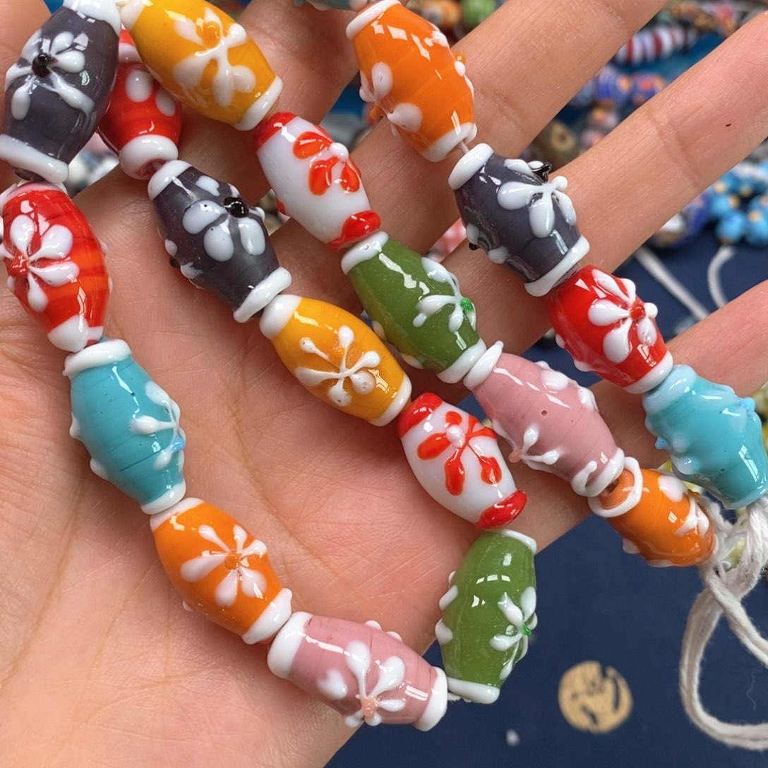 琉璃非金属西亚桶珠花珠