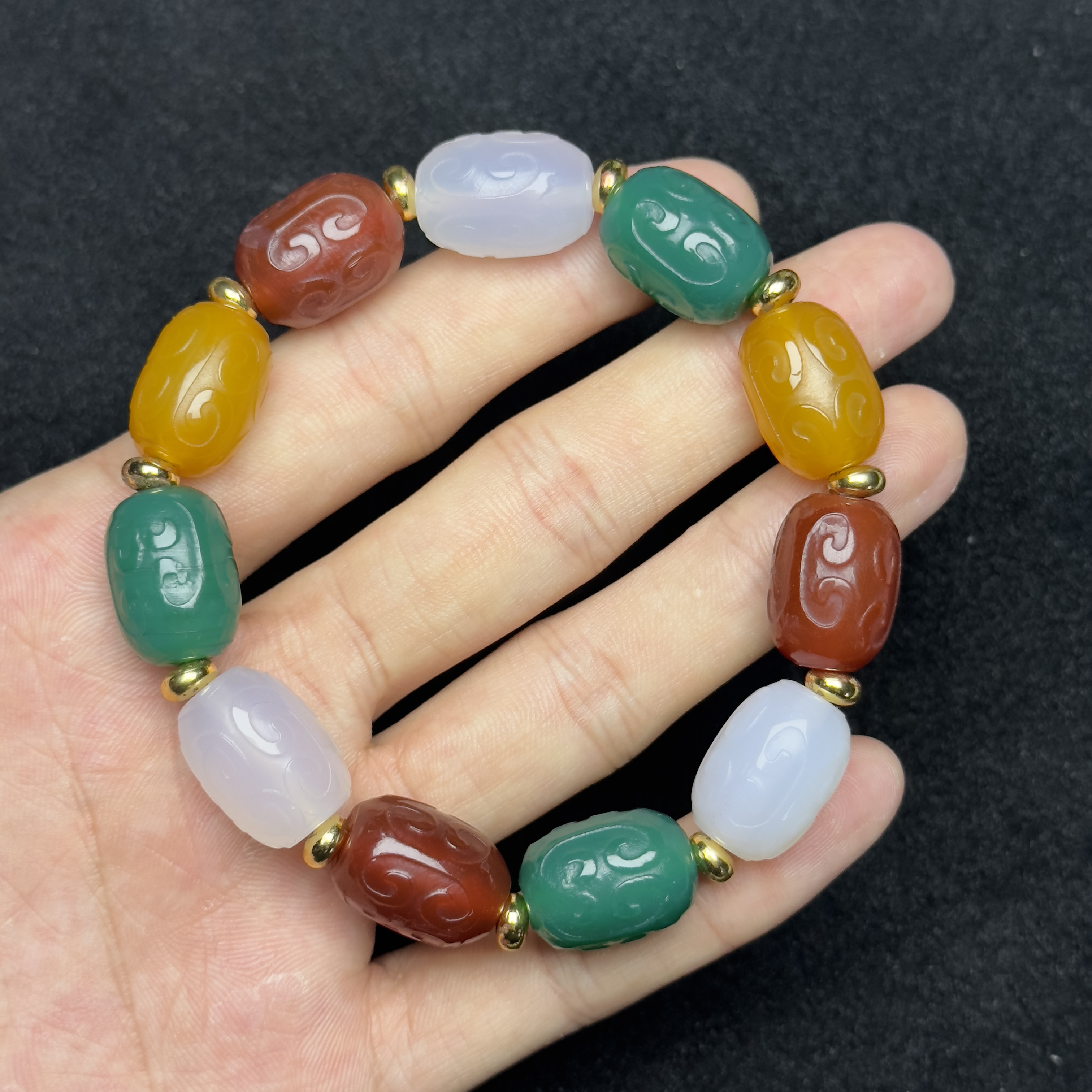【东北哥精选】盐源多宝单圈DIY手串 约卡13mm