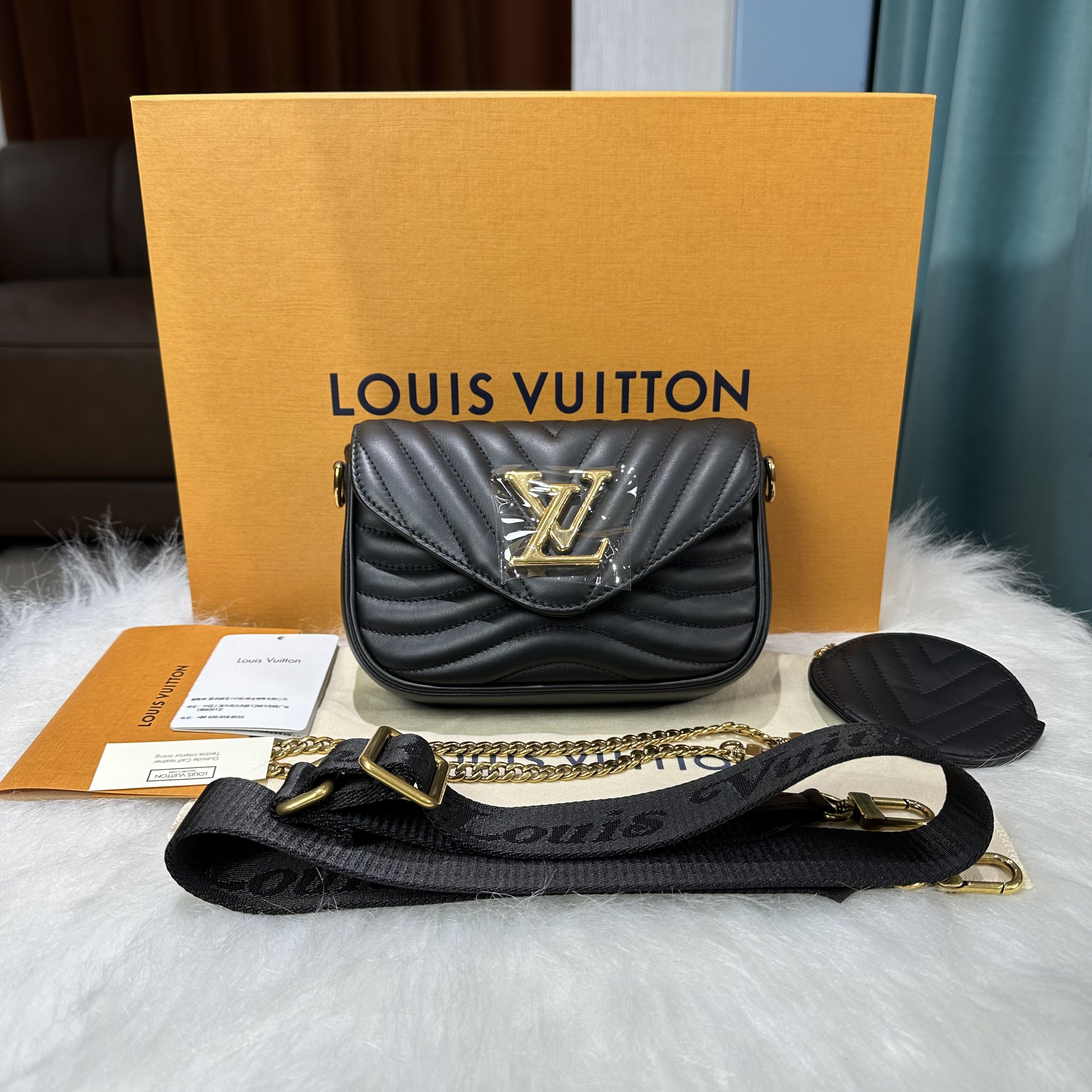 99新 LouisVuitton/路易威登 new wave二合一单肩包/芯片款全套