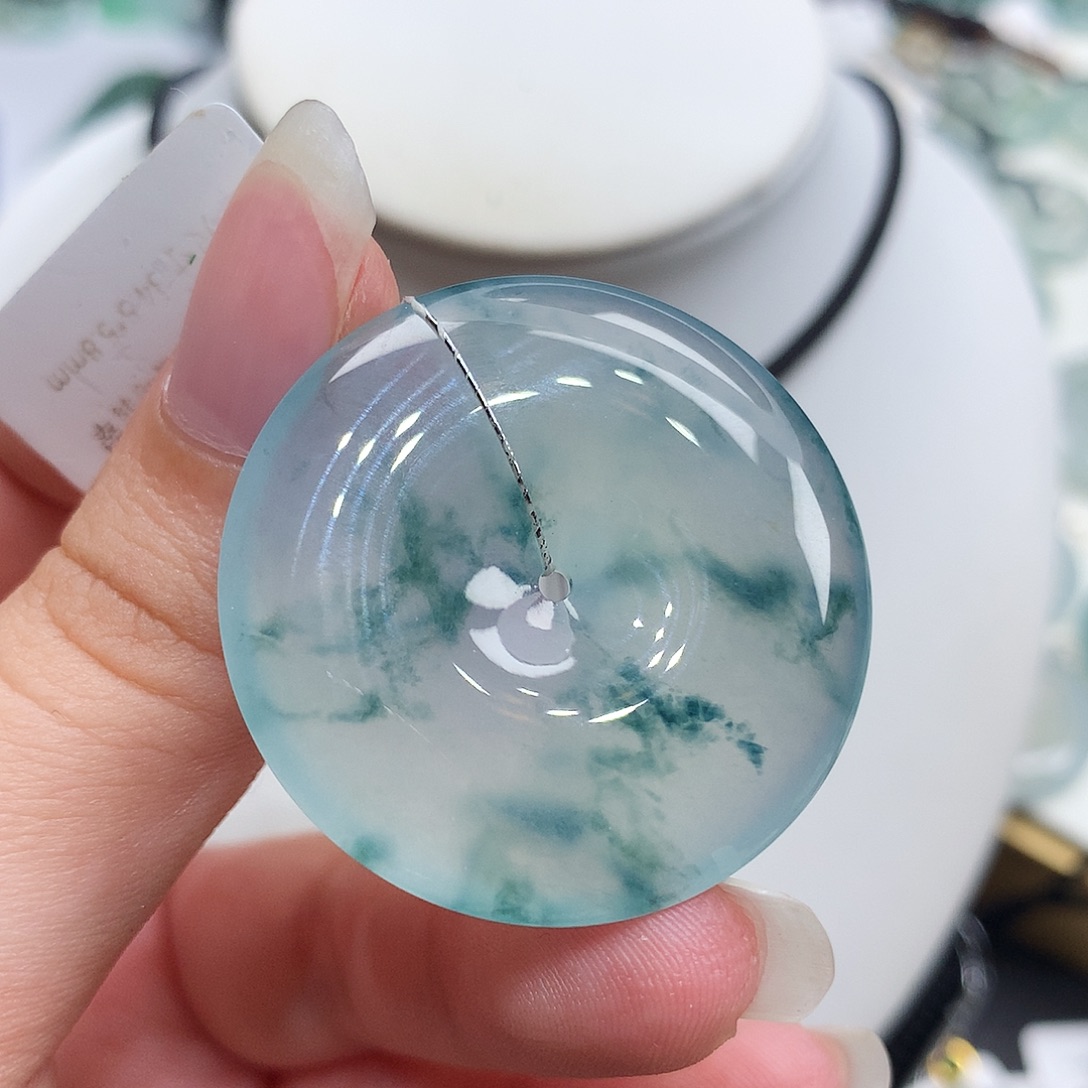 翡翠未镶嵌胸饰翡翠101，34.5/5.8