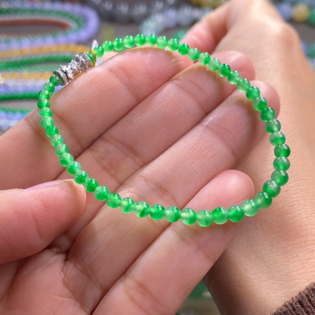 翡翠手链未镶嵌卡3～3.8