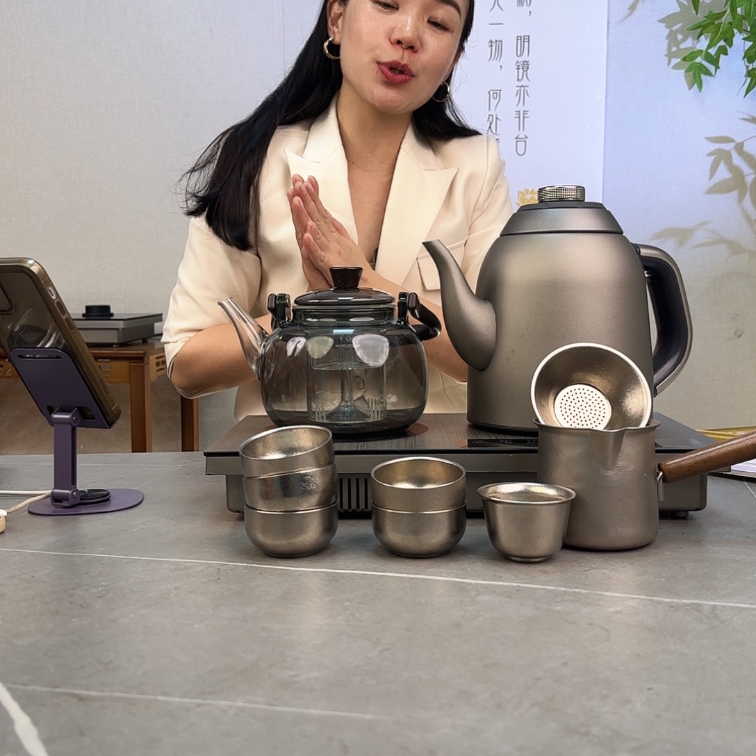 山***长纯钛微可道水壶+铜壶