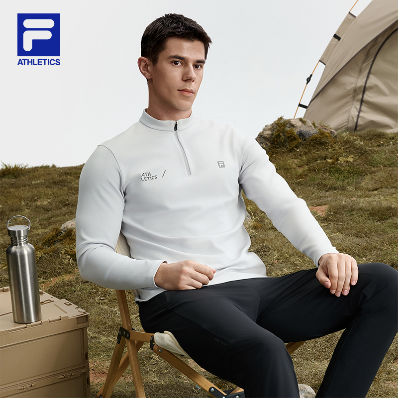 【弹力半拉链】Fila/斐乐男款秋季新款上衣速干运动长袖A11M531201F
