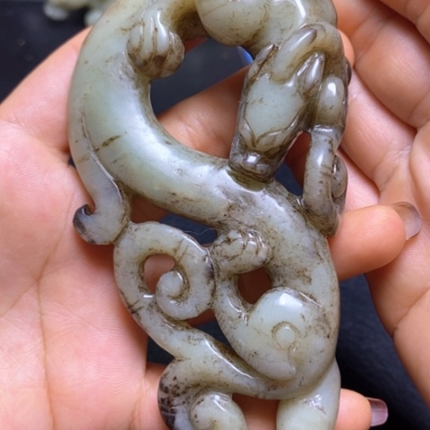 白玉菩提吊坠摆件
