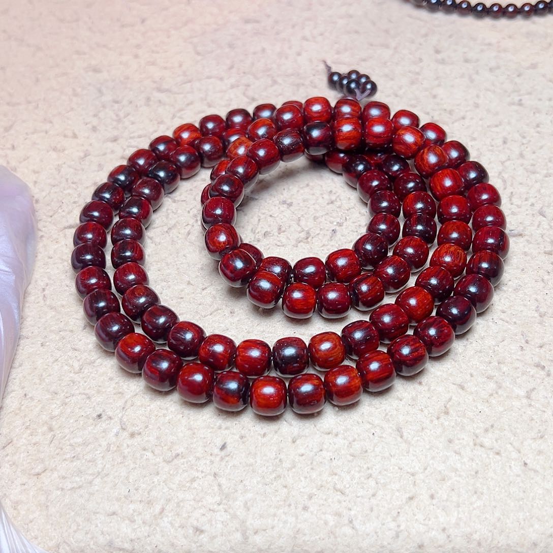 手串/手链小叶紫檀10琴料火焰文鳞底金星一档108颗