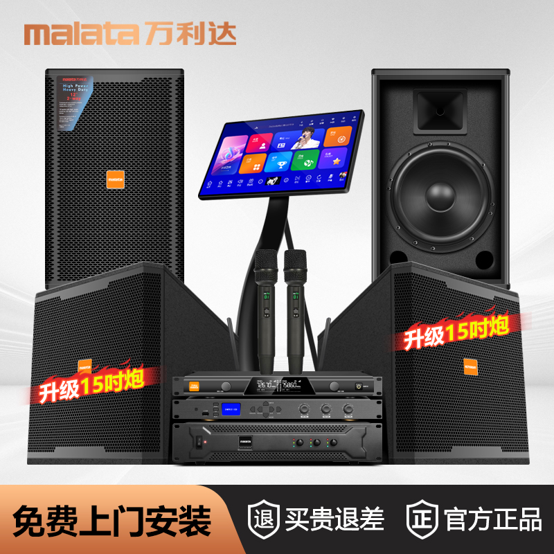 malata/万利达12寸MT512家庭ktv音响套装双炮音响卡拉ok音箱