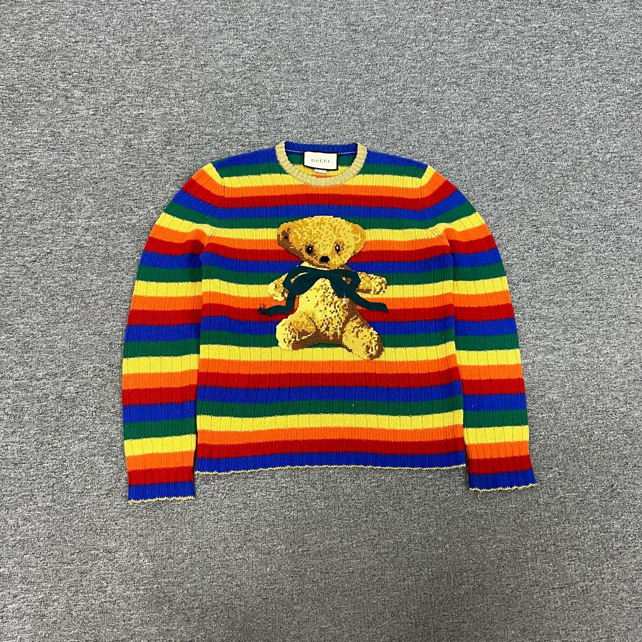 99新 AMIPARIS Gucci 彩虹小熊毛衣