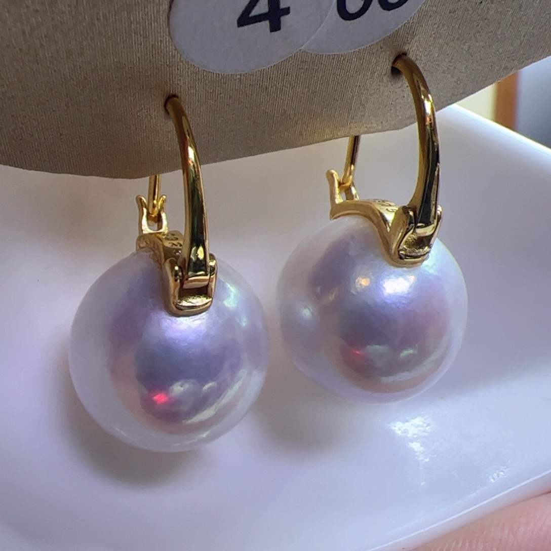 淡水珍珠耳饰银S925镶嵌