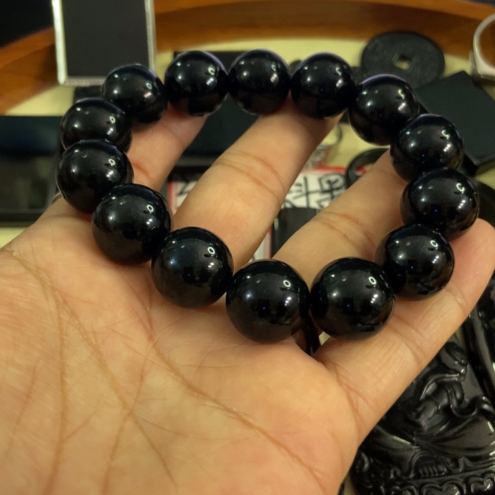 翡翠手链未镶嵌墨翠15.16