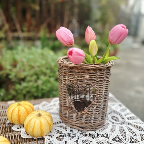 【南乔花园】爱心柳编手工编织直筒套篮（筐）