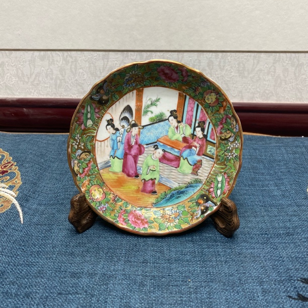 全品/清晚期广彩人物故事盘24/古玩/收藏/KC20250106009