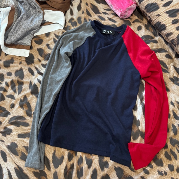 ZHOUFAFAl气质休闲拼接长袖