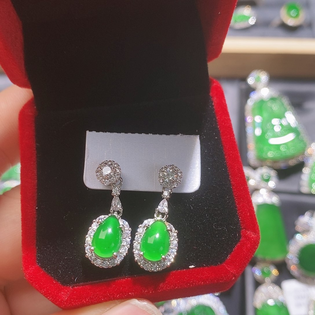 翡翠耳饰未镶嵌耳钉7