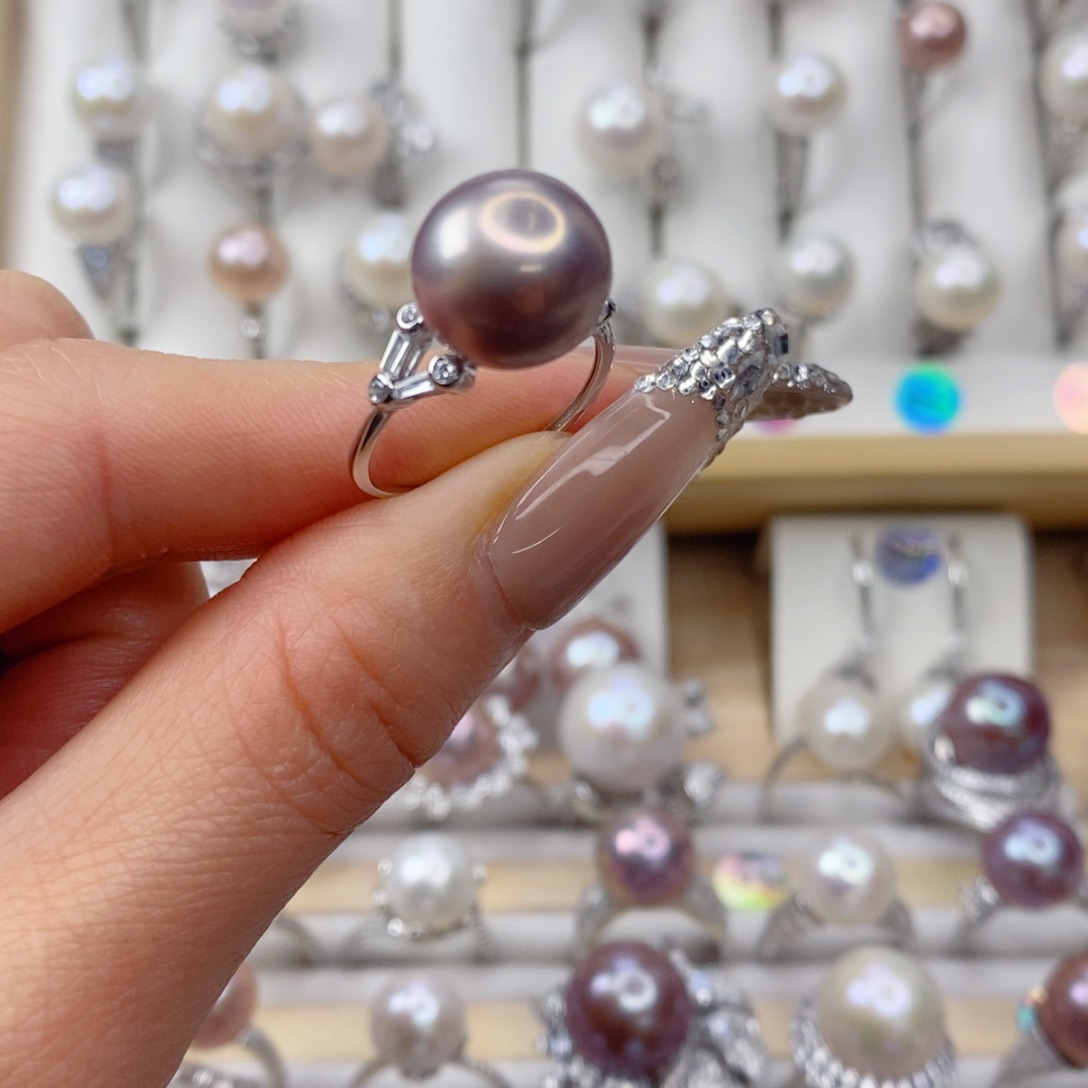 淡水珍珠戒指银S925镶嵌