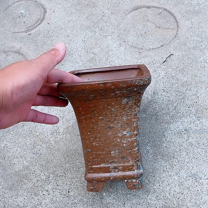 紫砂花盆瑕疵口14高19