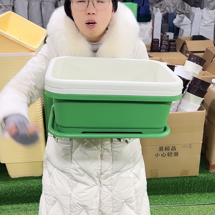 特价方菜盆长38款28高15米色带托3只