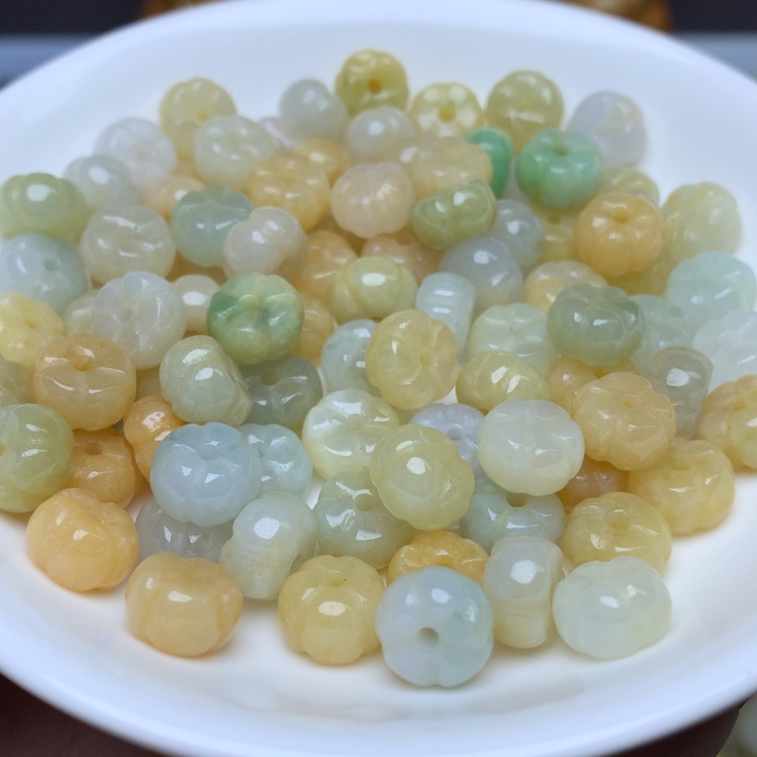 【闪购商品】翡翠手链未镶嵌卡5.6乘8.7冰黄多宝南瓜20个