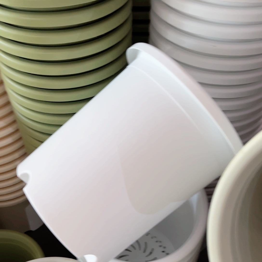 树脂四季盆7#无拖纯白5