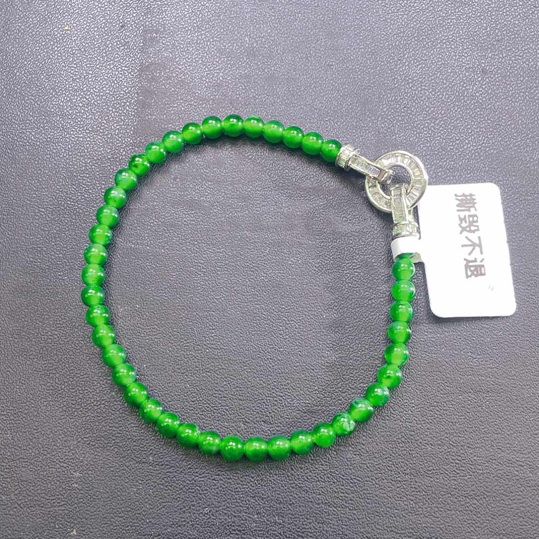 翡翠未镶嵌颈饰卡4mm